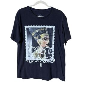Last Kings Egyptian Nefertiti Stamp‎ Graphic T-Shirt Medium Streetwear Grunge
